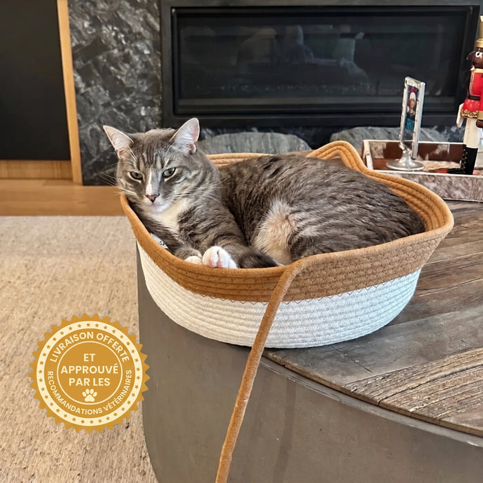 Le Panier Meowlia™ — Couffin en Corde Design Oreilles de Chat